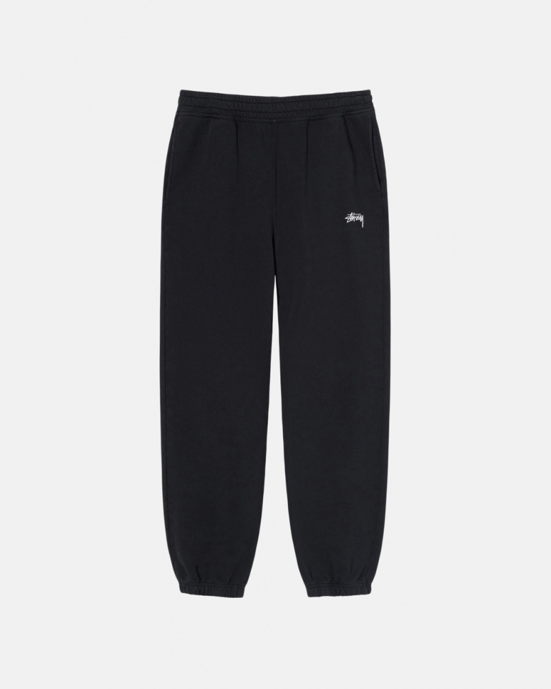 Black Women\'s Stussy Overdyed Stock Logo Sweatpants | JGI-1103