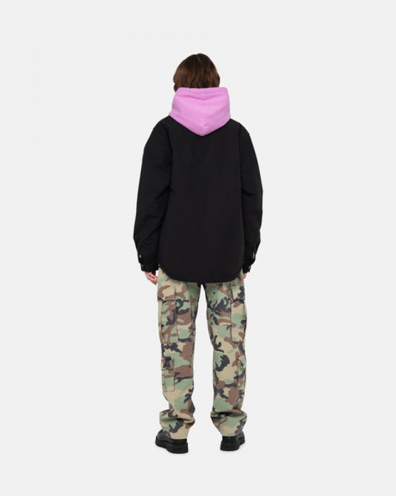 Black Women's Stussy Padded Tech Over Shirt Jackets | CNY-7913