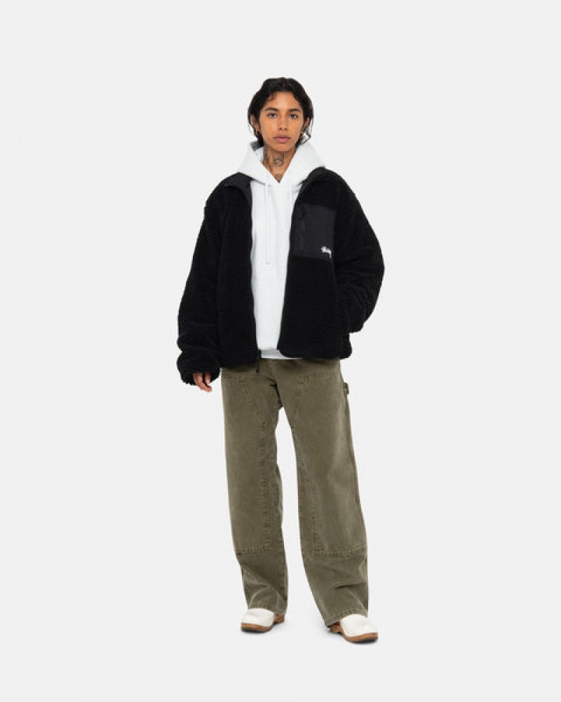 Black Women's Stussy Sherpa Reversible Jackets | JQU-0499