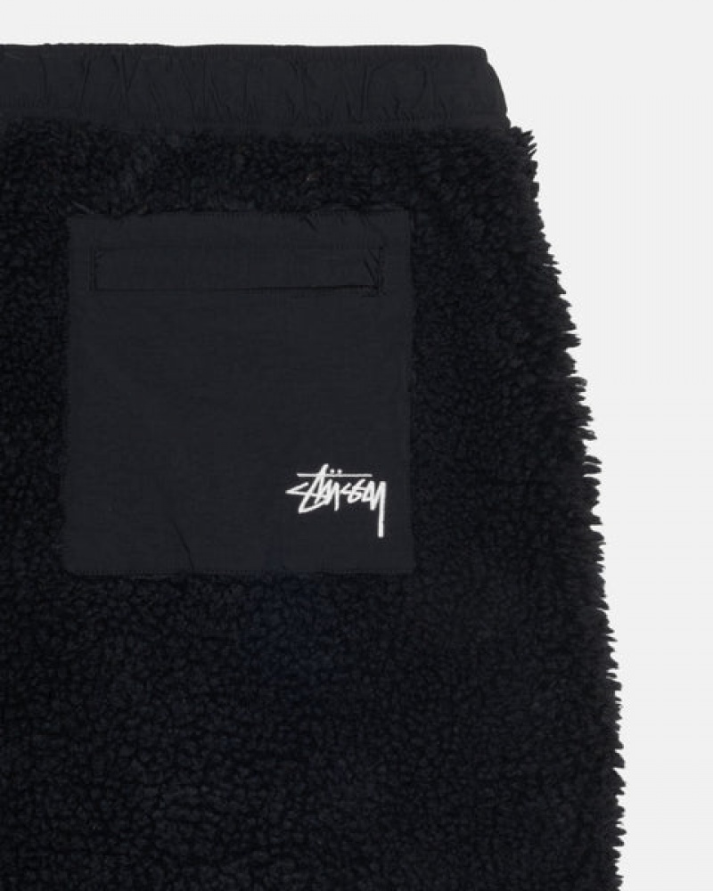 Black Women's Stussy Sherpa Shorts | RRL-8271