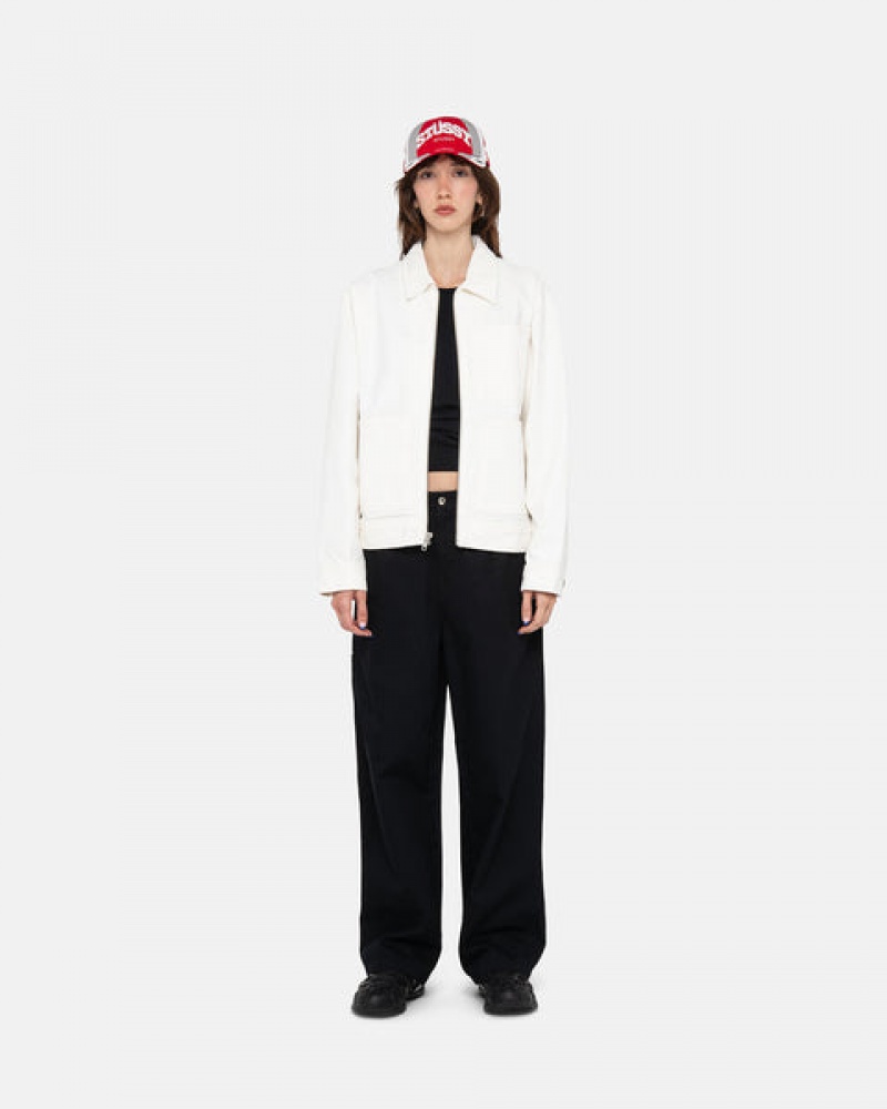 Black Women's Stussy Workgear Trouser Twill Pants | QHZ-8085