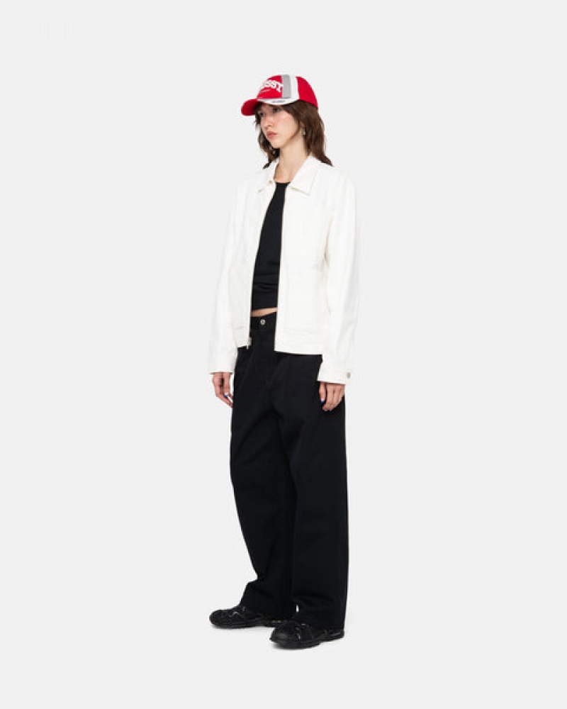 Black Women's Stussy Workgear Trouser Twill Pants | QHZ-8085