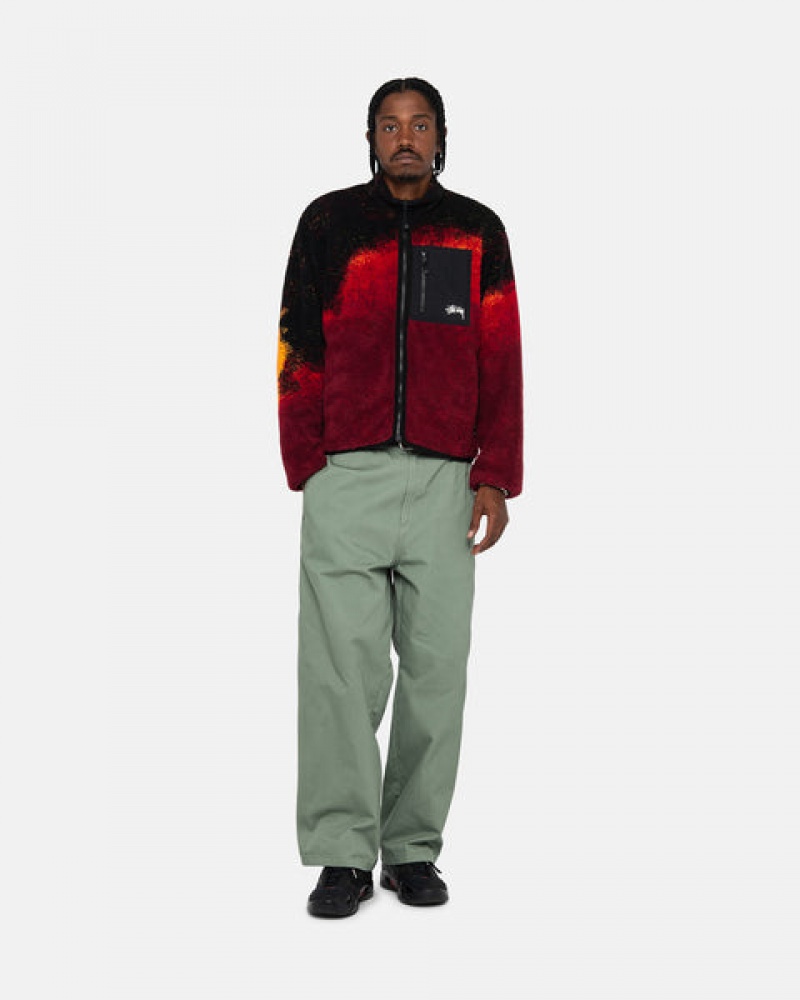 Black / Red Women's Stussy Sherpa Reversible Jackets | QRH-4815