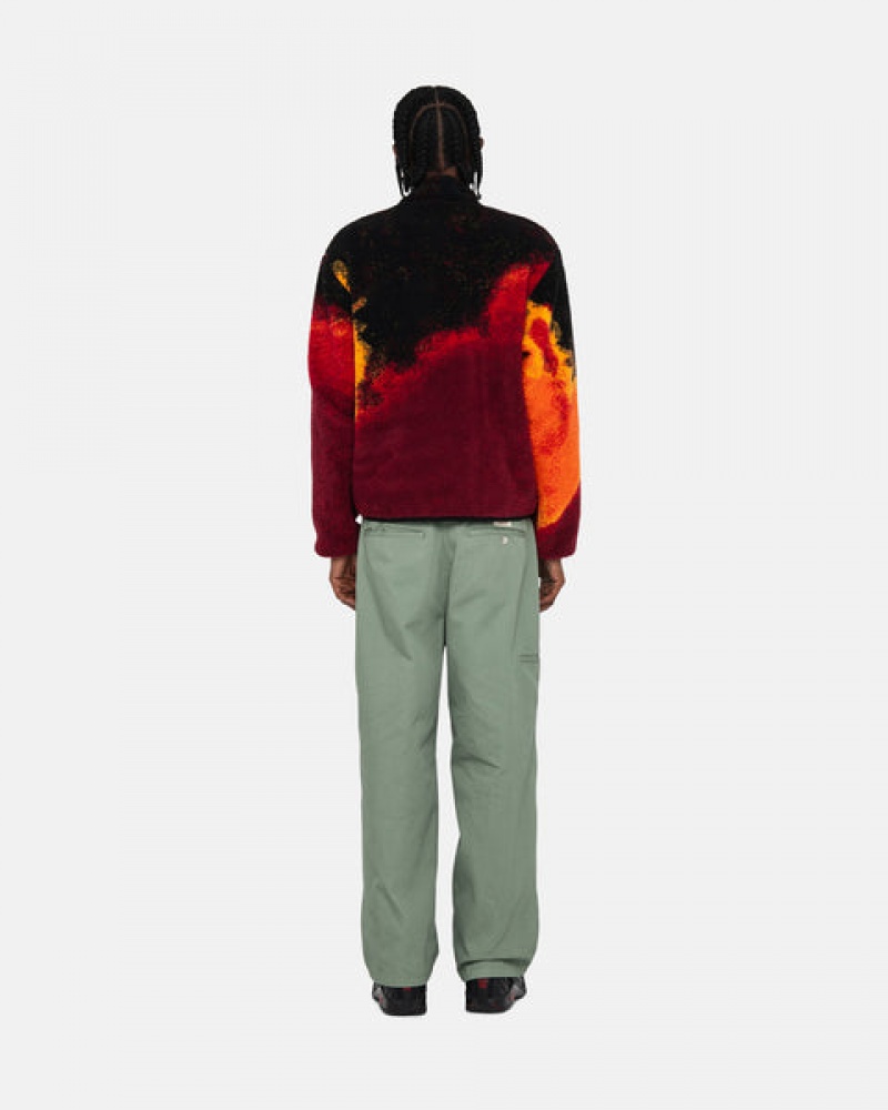 Black / Red Women's Stussy Sherpa Reversible Jackets | QRH-4815