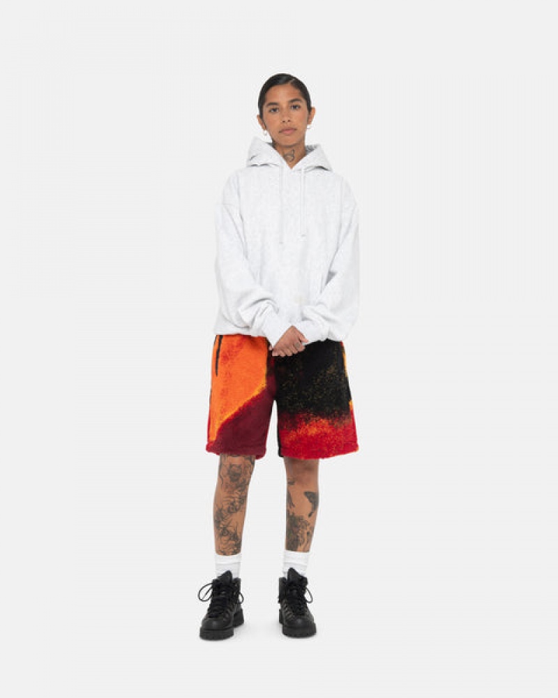 Black / Red Women's Stussy Sherpa Shorts | AFC-2908