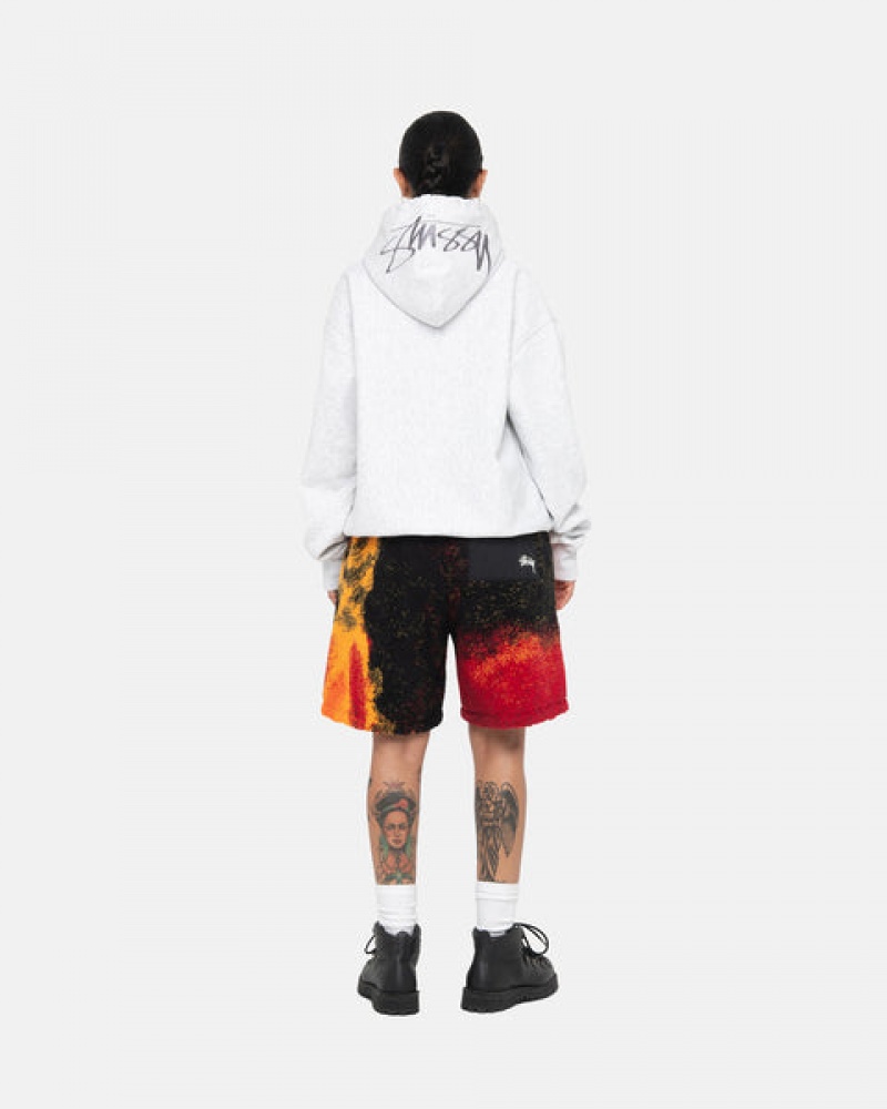 Black / Red Women's Stussy Sherpa Shorts | AFC-2908