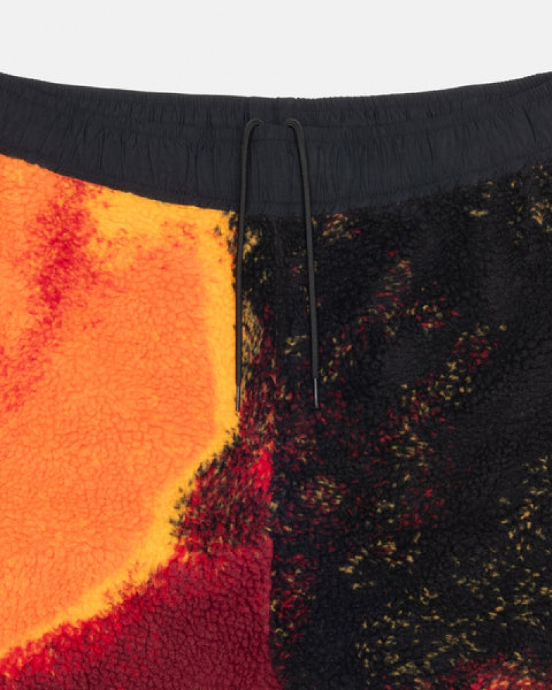 Black / Red Women's Stussy Sherpa Shorts | AFC-2908