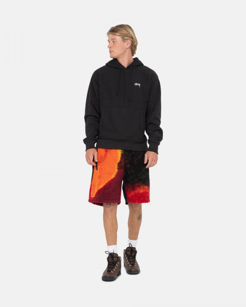 Black / Red Women's Stussy Sherpa Shorts | AFC-2908