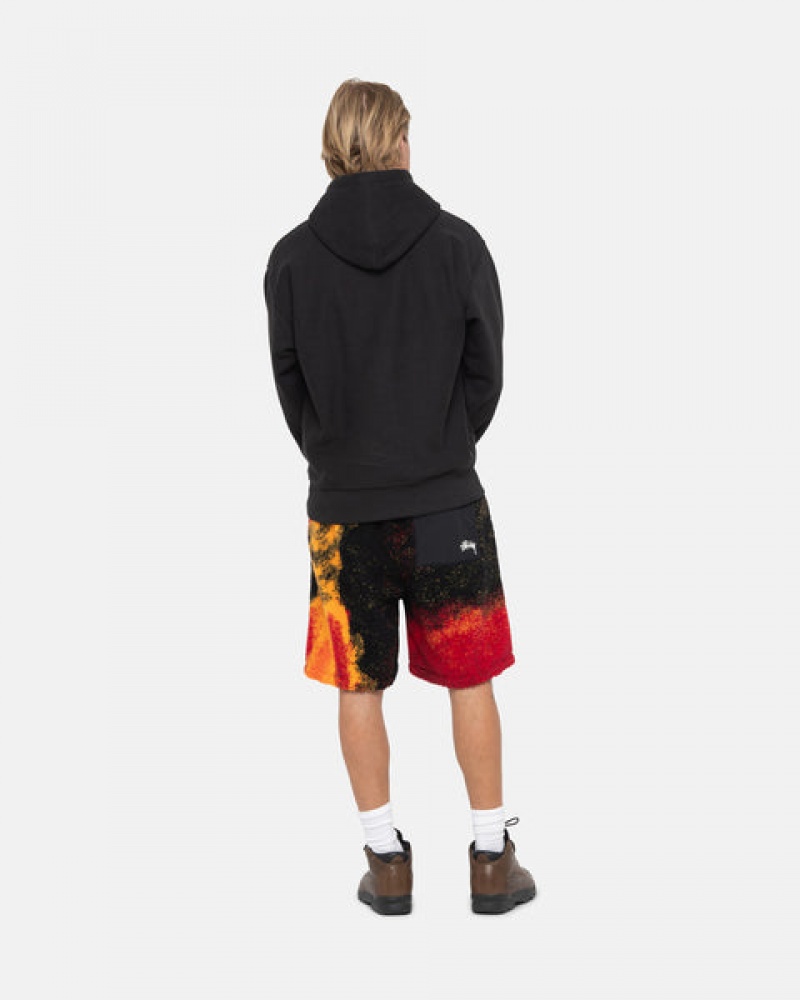 Black / Red Women's Stussy Sherpa Shorts | AFC-2908