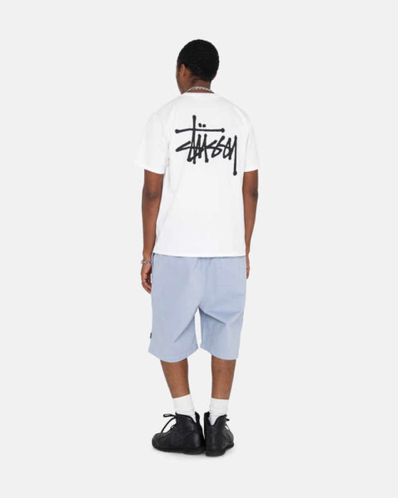 Blue Men's Stussy Brushed Beach Shorts | CGZ-6832