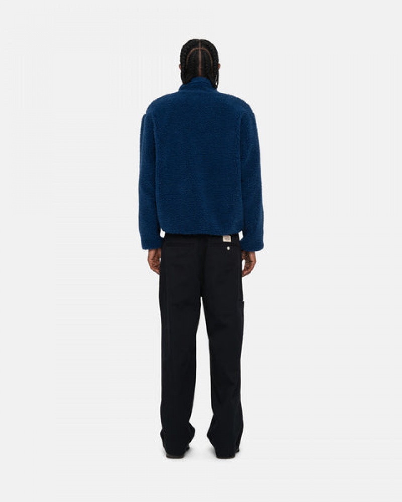 Blue Men's Stussy Sherpa Reversible Jackets | NVW-0978