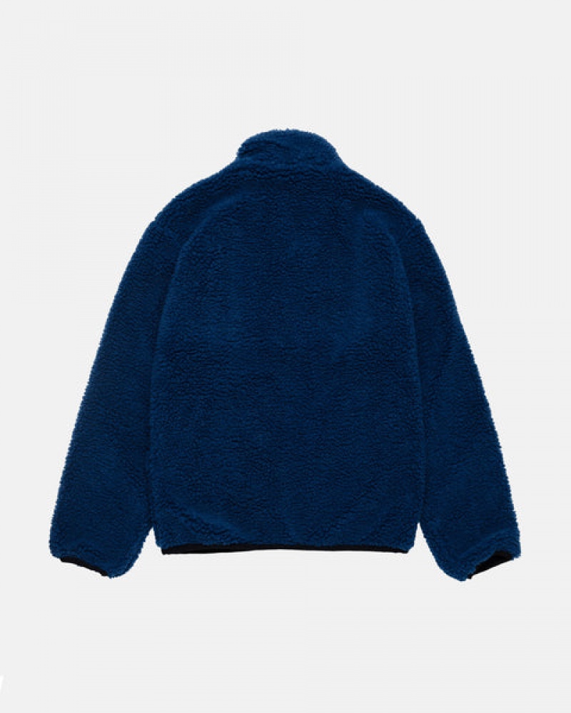 Blue Men's Stussy Sherpa Reversible Jackets | NVW-0978