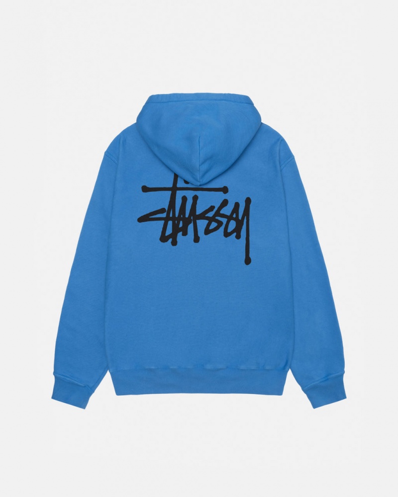 Blue Women's Stussy Basic Stussy Hoodie Pigment Dyed Hoodie | PQI-7263