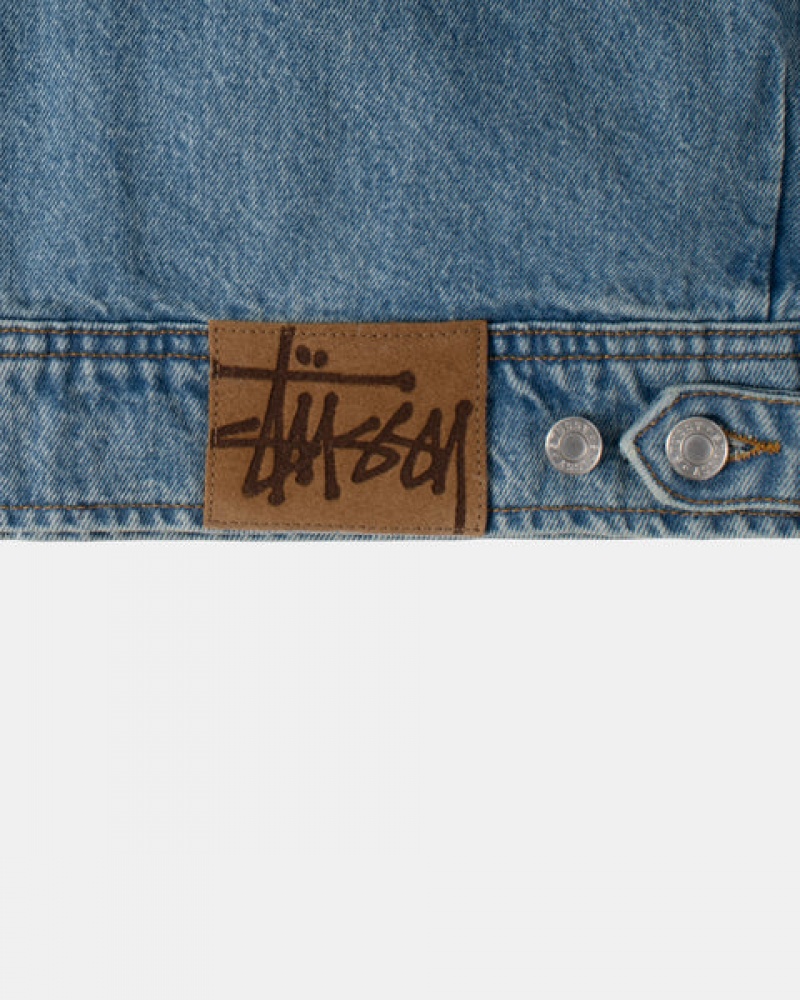 Blue Women's Stussy Zip Work Jacket Denim | MCO-2372