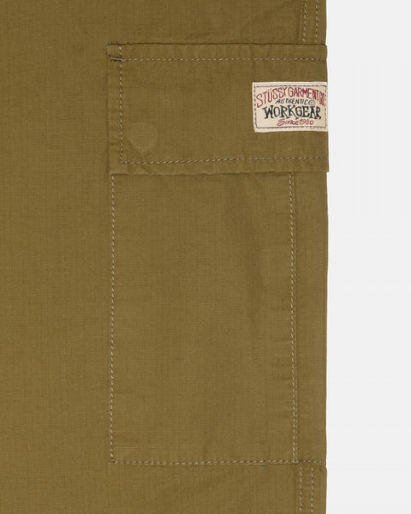 Brown Men's Stussy Beach Pant Ripstop Cargo Pants | GTY-2538