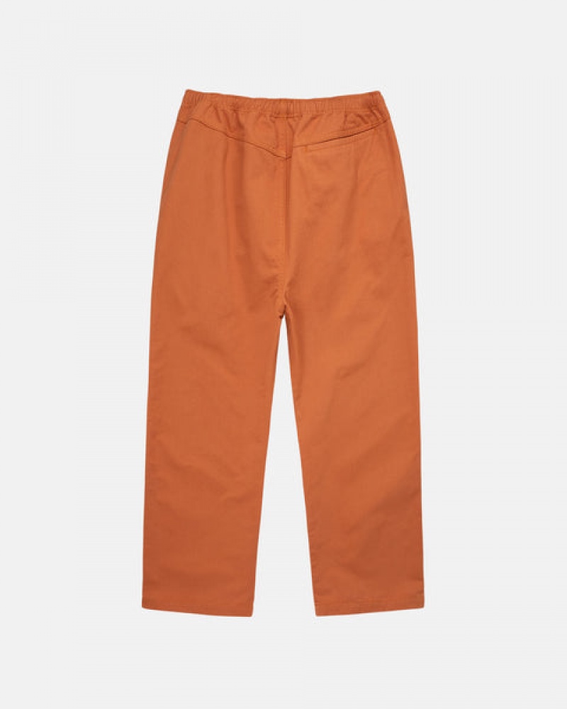 Brown Men's Stussy Brushed Beach Pants | ZAF-4841