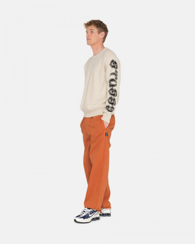 Brown Men's Stussy Brushed Beach Pants | ZAF-4841