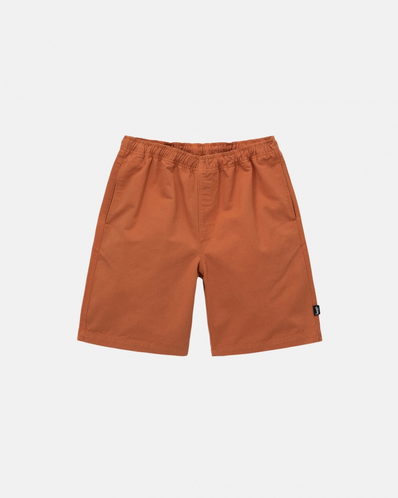 Brown Men\'s Stussy Brushed Beach Shorts | XKB-9318