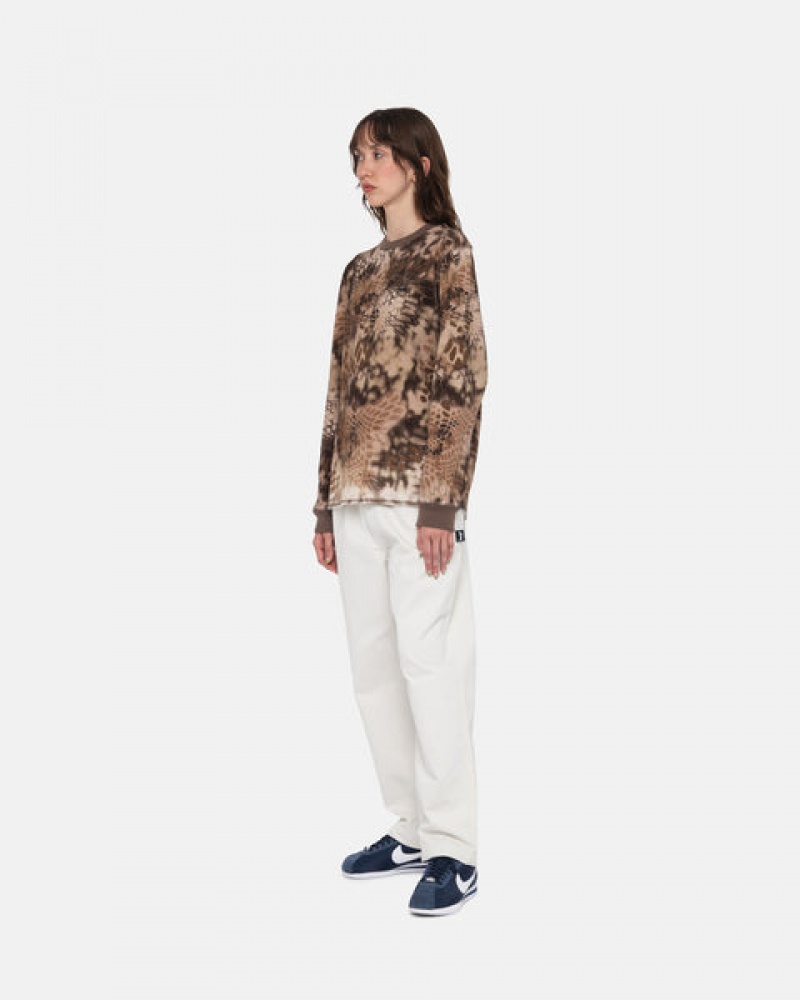 Brown Men's Stussy Kryptek Camo LS Thermal Tops | EAN-9125