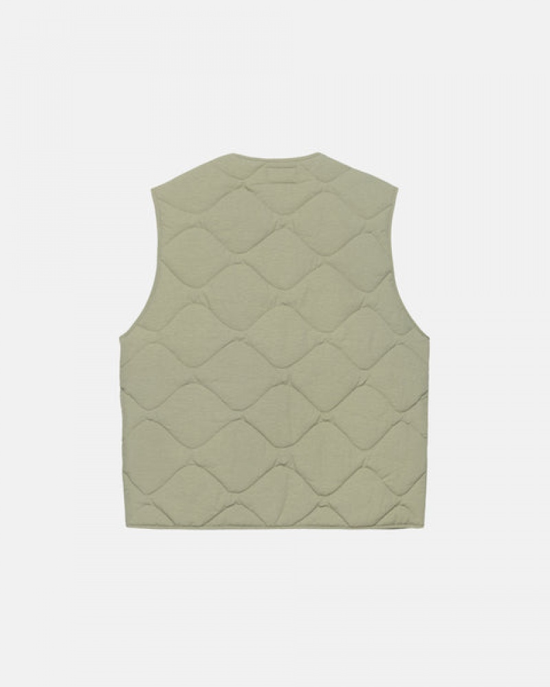 Brown Men's Stussy Recycled Nylon Liner Vest | YJC-9676