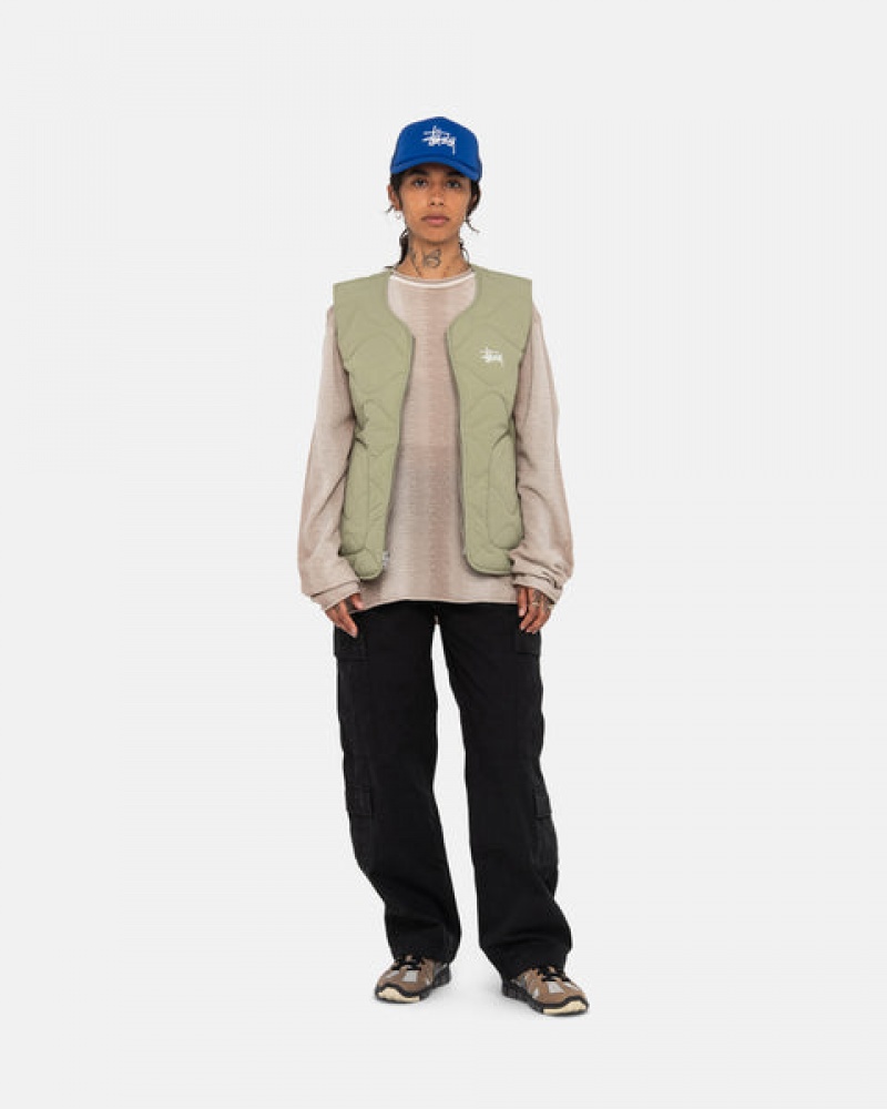 Brown Men's Stussy Recycled Nylon Liner Vest | YJC-9676