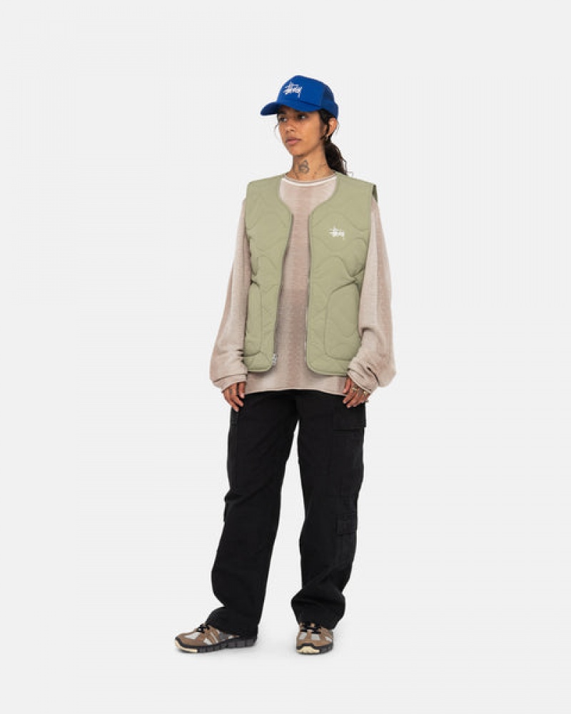 Brown Men's Stussy Recycled Nylon Liner Vest | YJC-9676