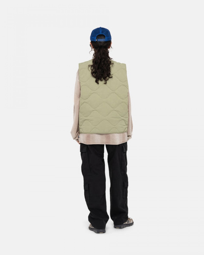 Brown Men's Stussy Recycled Nylon Liner Vest | YJC-9676