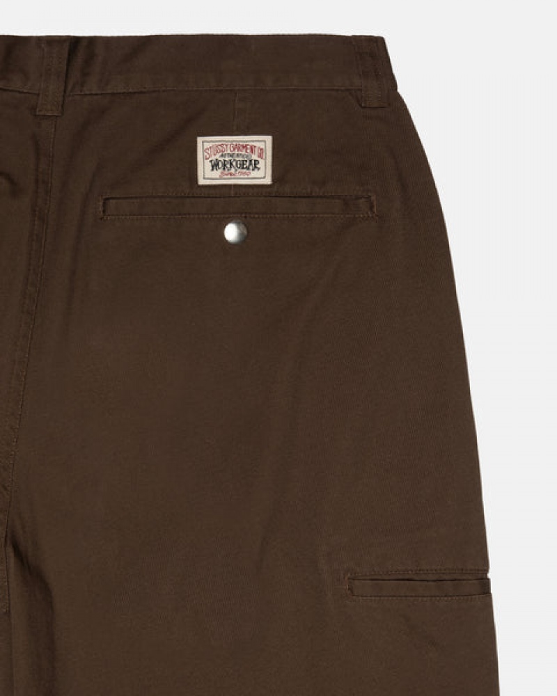 Brown Men's Stussy Workgear Trouser Twill Pants | HIT-3149