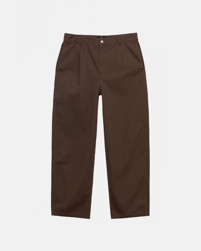 Brown Men\'s Stussy Workgear Trouser Twill Pants | HIT-3149