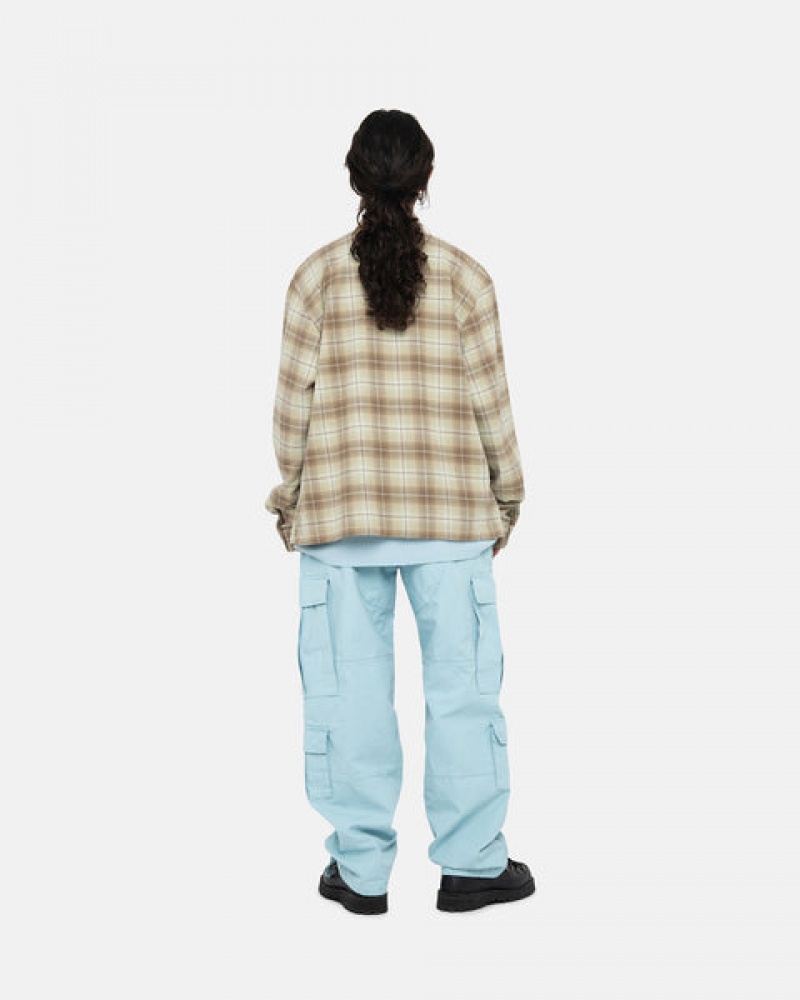 Brown Women's Stussy Frank Plaid Zip Shirts | UHD-7137