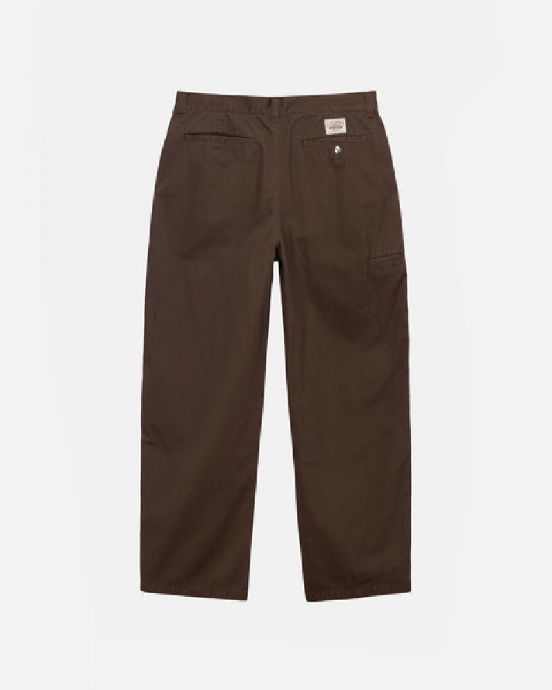 Brown Women's Stussy Workgear Trouser Twill Pants | LVM-7349