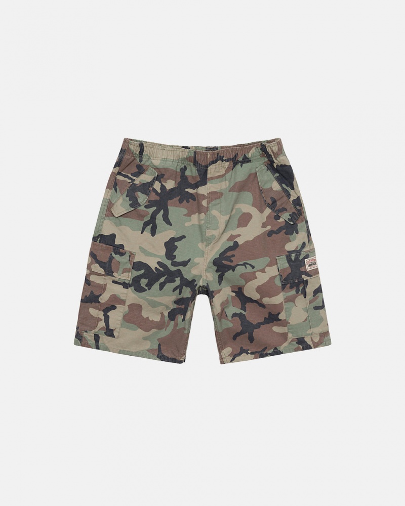 Camo Men\'s Stussy Ripstop Cargo Beach Shorts | XVS-5698