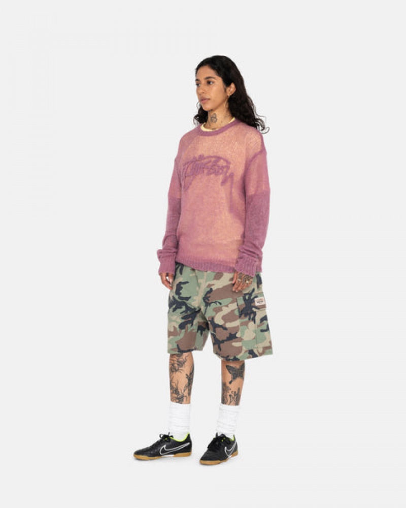 Camo Women's Stussy Ripstop Cargo Beach Shorts | JNR-8067