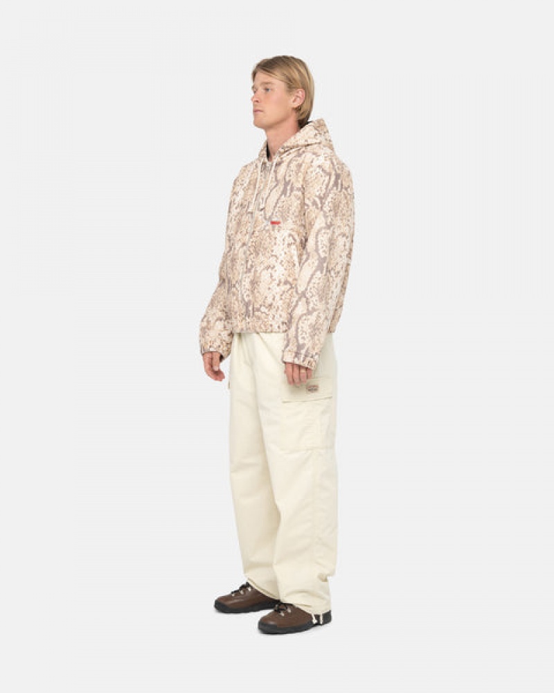 Cream Men's Stussy Beach Pant Ripstop Cargo Pants | MKA-6291