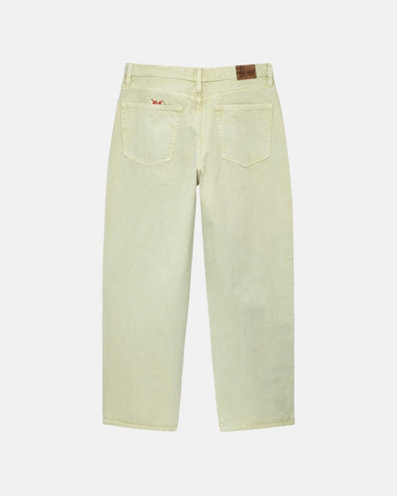 Cream Men's Stussy Double Dye Big 'Ol Jeans Pants | YUW-4967