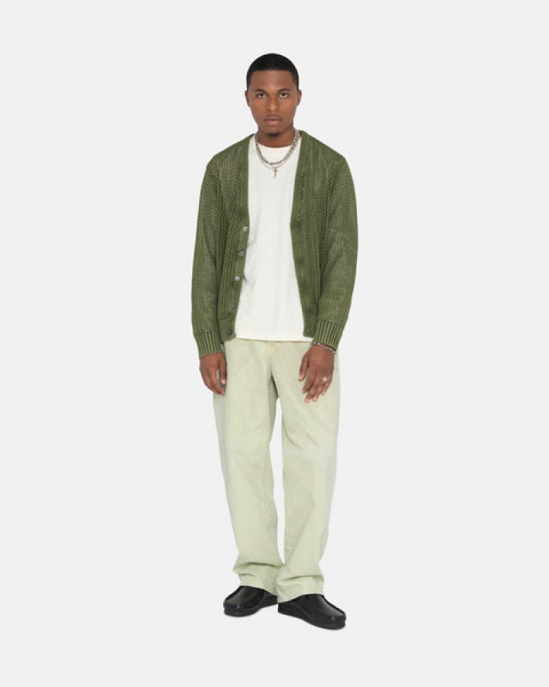 Cream Men's Stussy Double Dye Big 'Ol Jeans Pants | YUW-4967