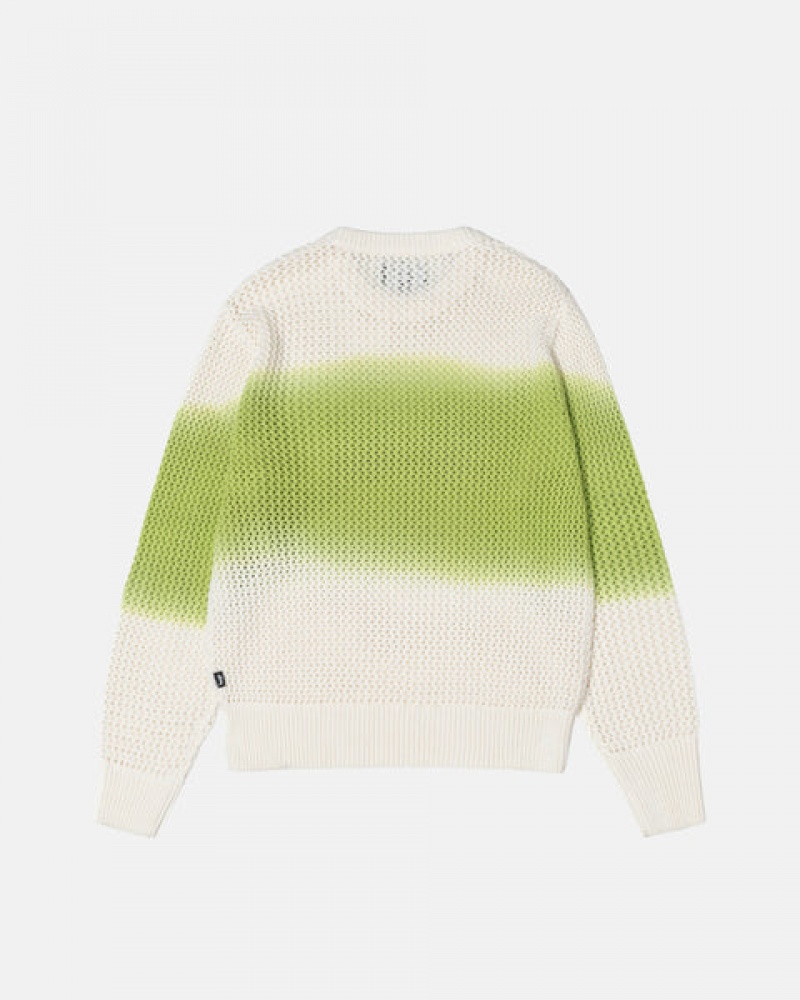 Dark Green Men's Stussy Pigment Dyed Loose Gauge Knit Sweaters | IPC-1344