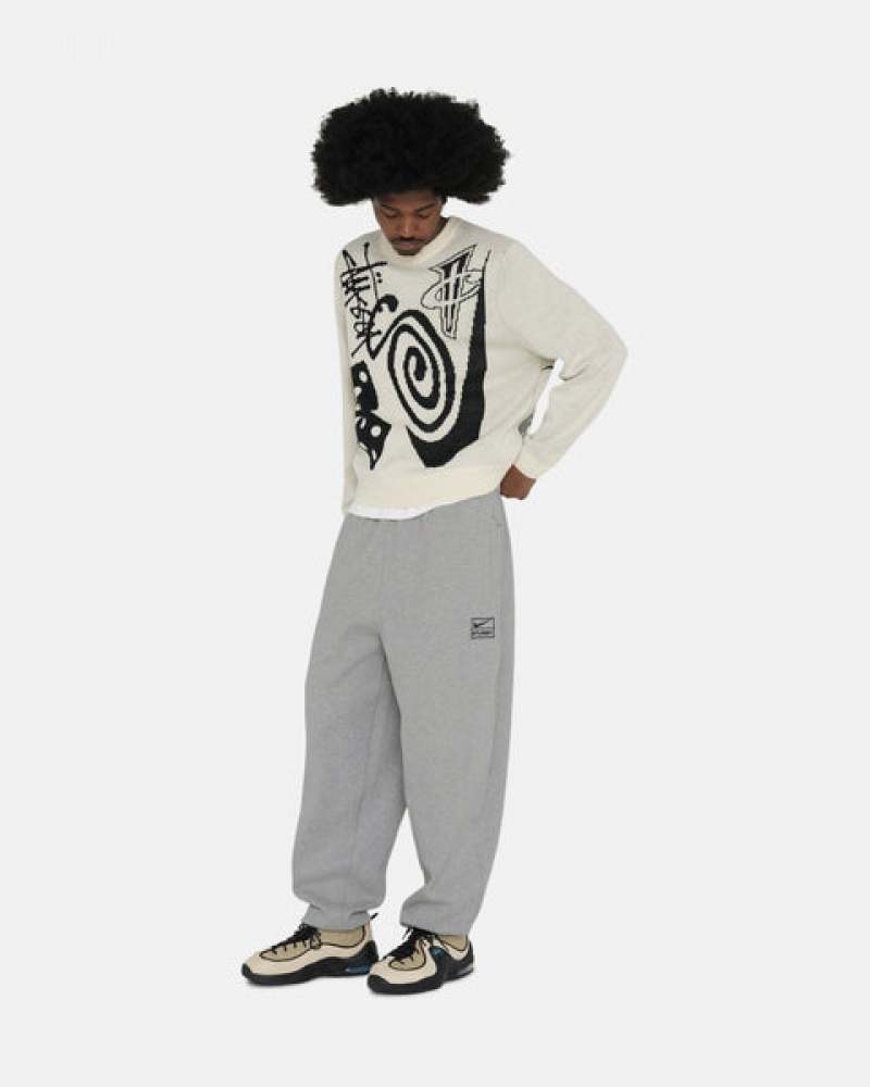 Dark Grey Men's Stussy Fleece Pant Sweatpants | SHB-7652