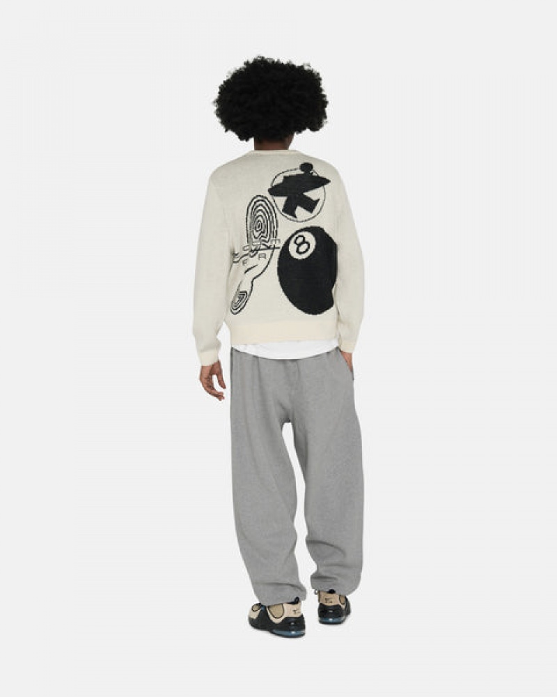 Dark Grey Men's Stussy Fleece Pant Sweatpants | SHB-7652