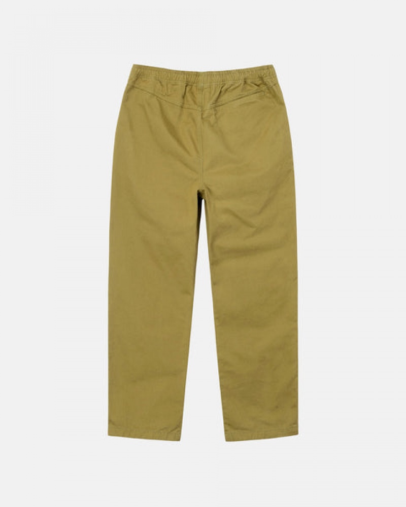 Dark Olive Men's Stussy Brushed Beach Pants | ZAN-8887