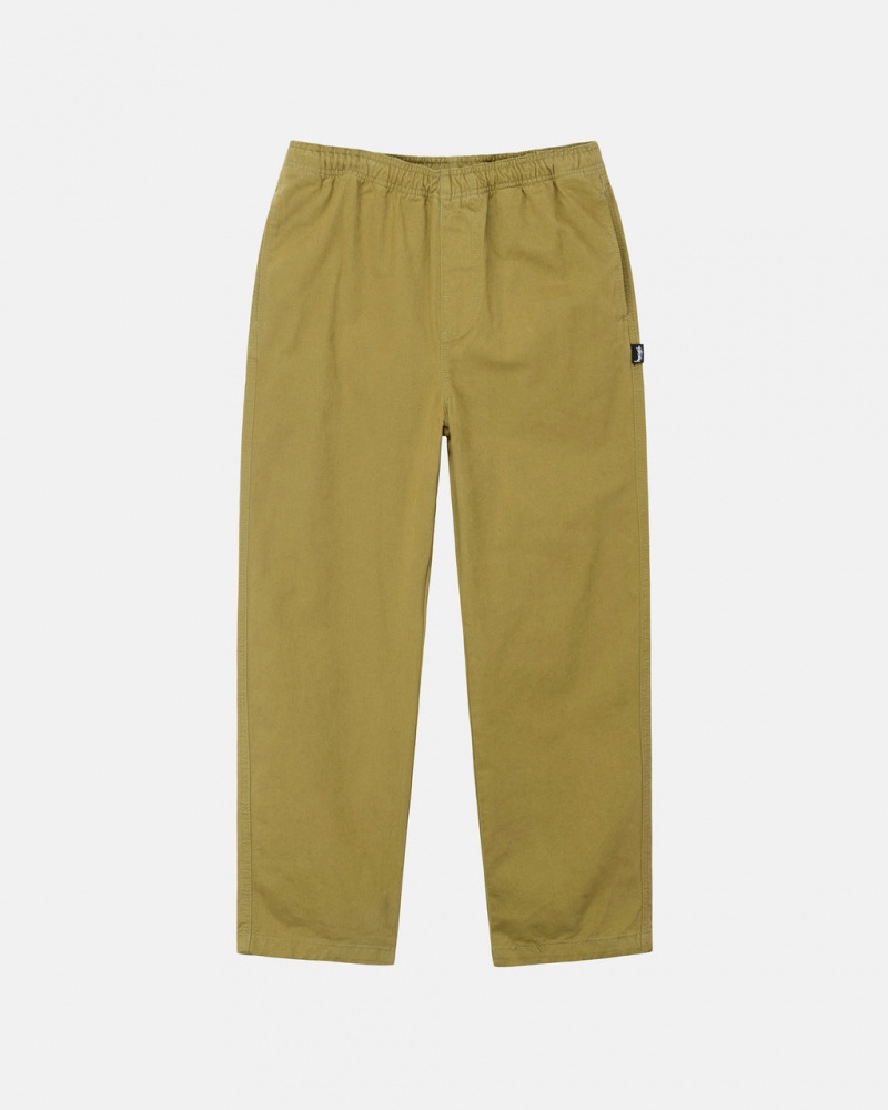 Dark Olive Men\'s Stussy Brushed Beach Pants | ZAN-8887