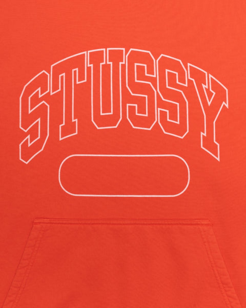 Deep Orange Men's Stussy Ss Boxy Cropped Hoodie | BUE-9134