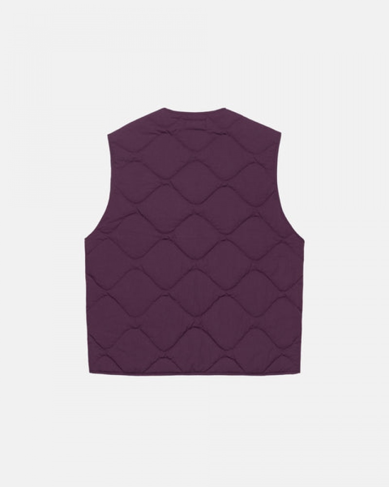 Fuchsia Men's Stussy Recycled Nylon Liner Vest | KFJ-2420