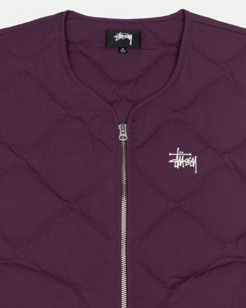 Fuchsia Men's Stussy Recycled Nylon Liner Vest | KFJ-2420