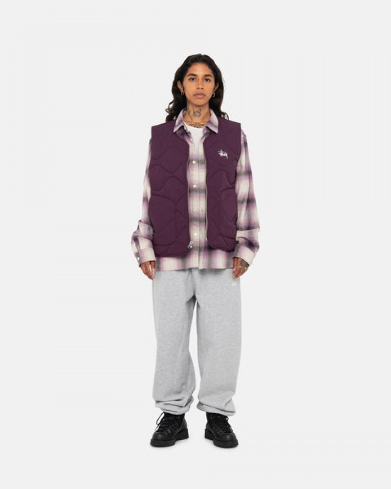 Fuchsia Men's Stussy Recycled Nylon Liner Vest | KFJ-2420