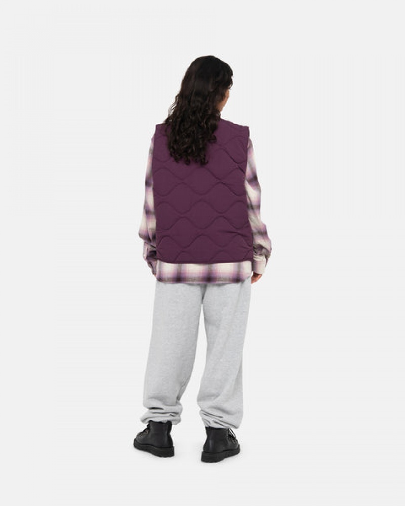 Fuchsia Men's Stussy Recycled Nylon Liner Vest | KFJ-2420