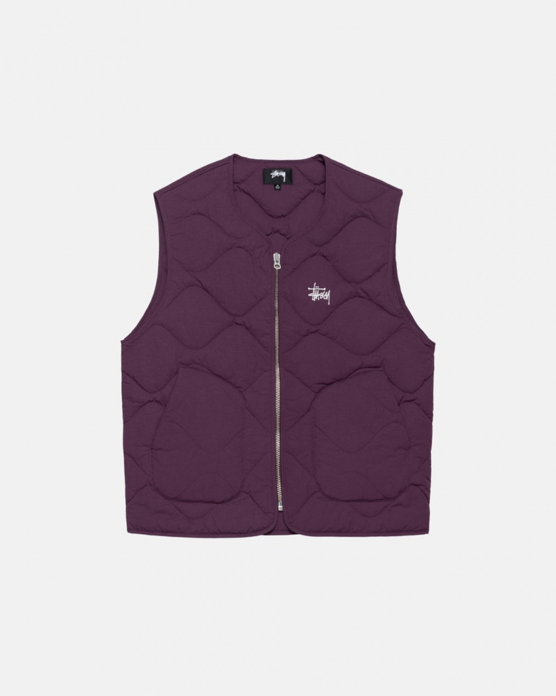 Fuchsia Men\'s Stussy Recycled Nylon Liner Vest | KFJ-2420