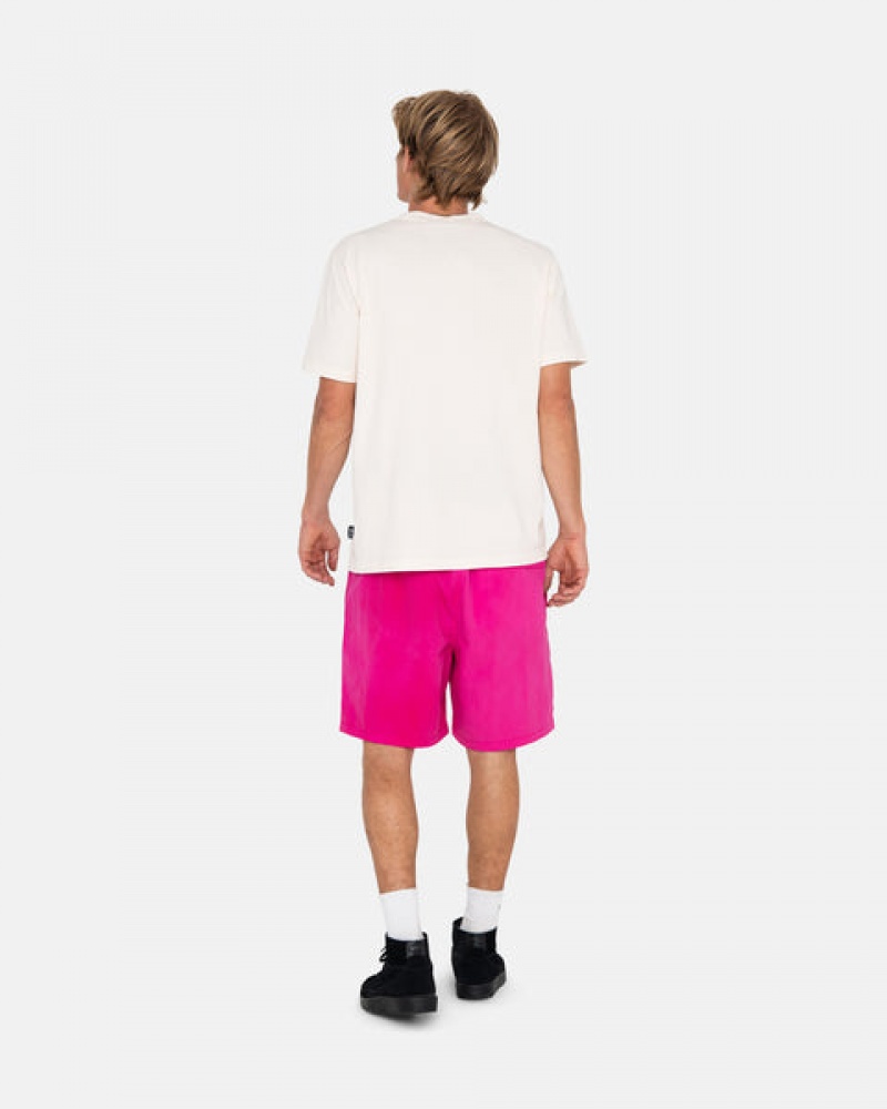 Fuchsia Men's Stussy Wave Dye Nylon Shorts | VJI-2621