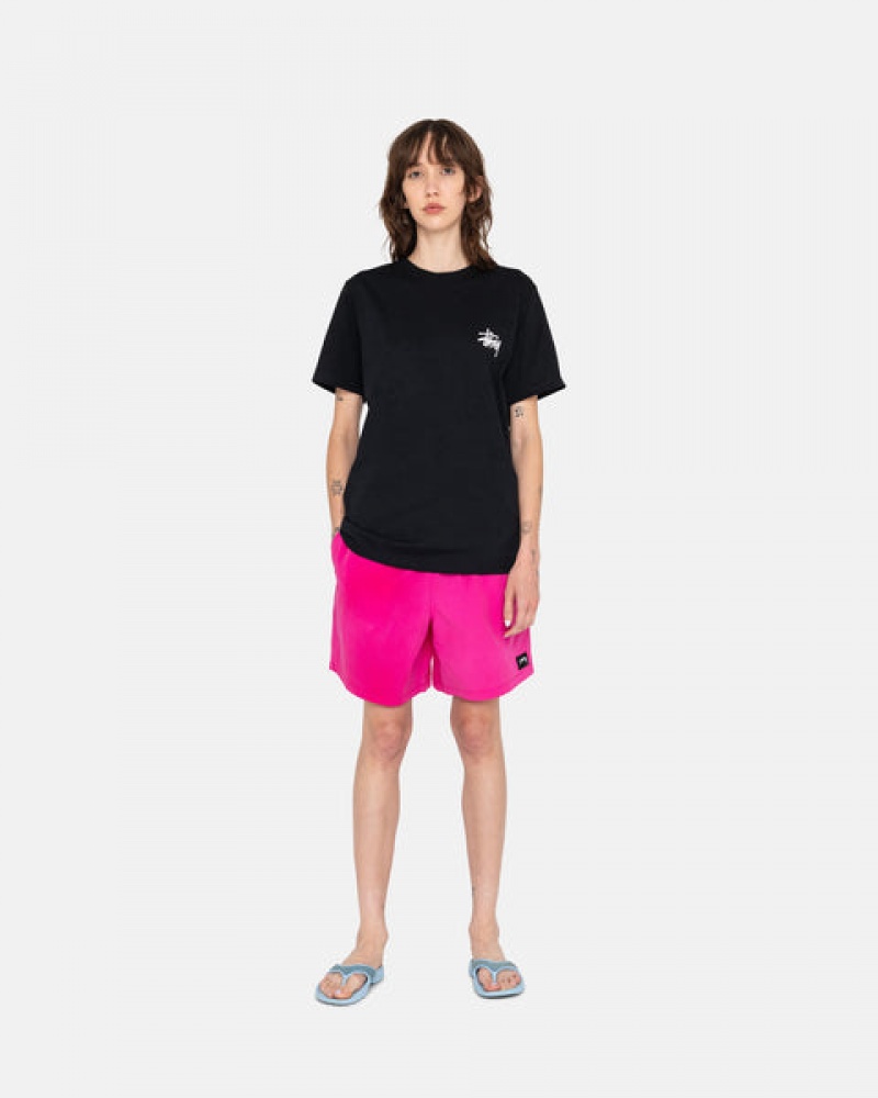 Fuchsia Men's Stussy Wave Dye Nylon Shorts | VJI-2621