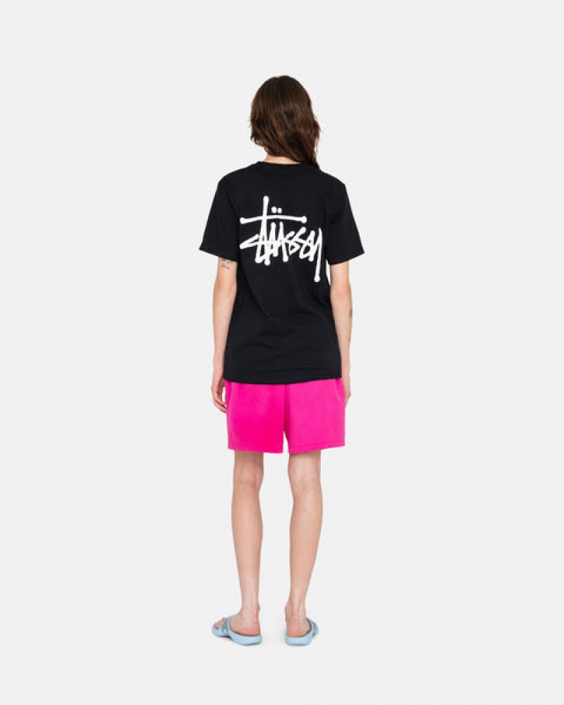 Fuchsia Men's Stussy Wave Dye Nylon Shorts | VJI-2621